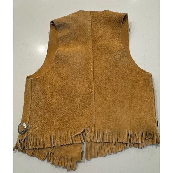 John R Craighead Size Medium Western Cowboy 100% Leather Vest Fringe Costume - Picture 3 of 16